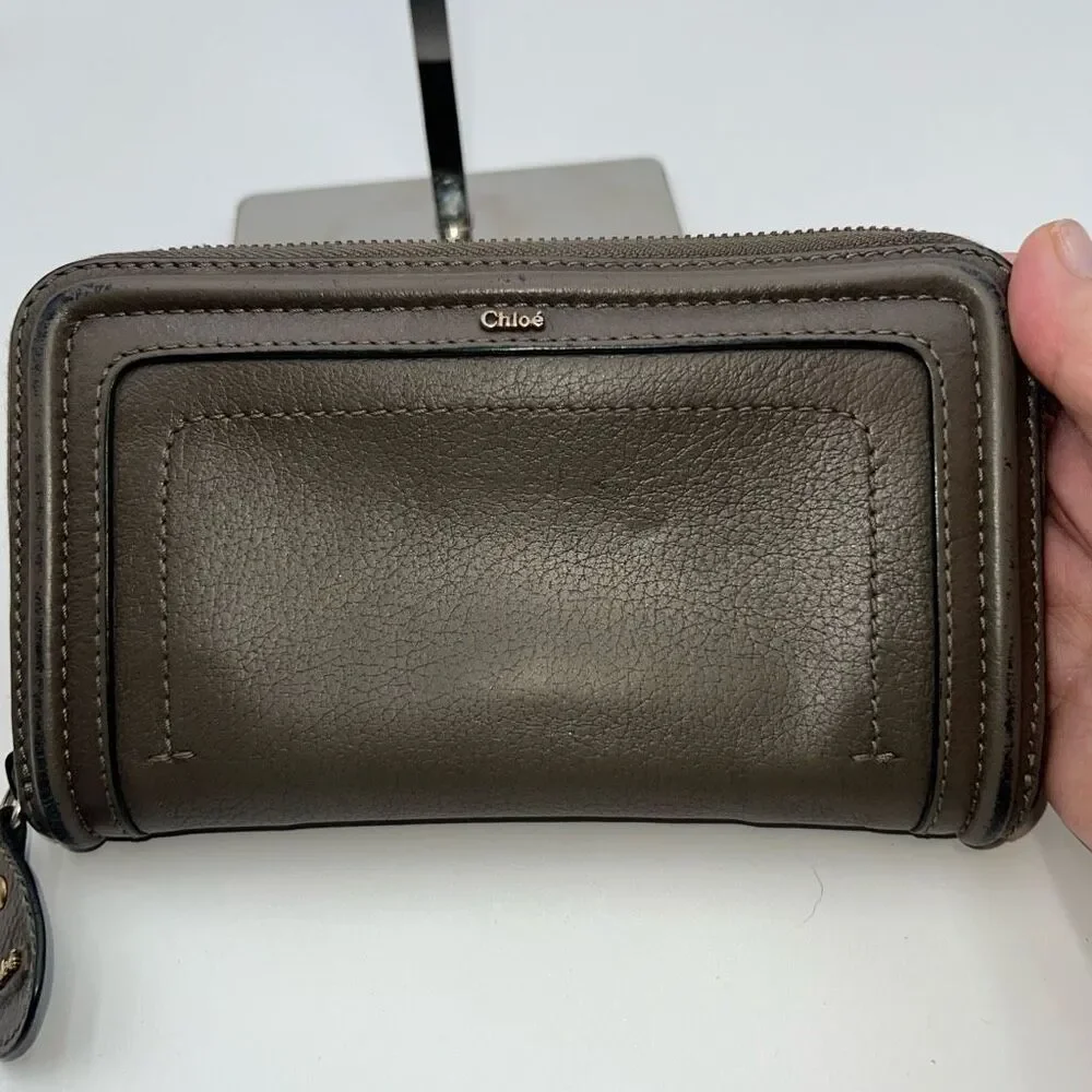 Chloe Rock Calfskin Party Long Zip Wallet with FULL INCLUSION